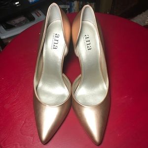 ANA Rose Gold Point-Toe Heels